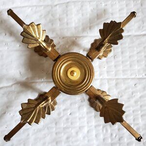 Vtg Trivet Solid brass adjustable collapsable Mid Century English Regency Style